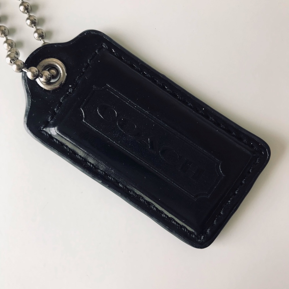 Coach Patent Leather Large Hang Tag On Ball Chain - Picture 3 of 12